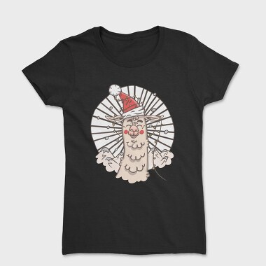 Santa Llama Hat, Tricou Femei