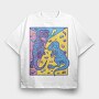 Dinosaurs Indoor Rock Climbing Velociraptor, Tricou Oversize Barbati (Unisex)