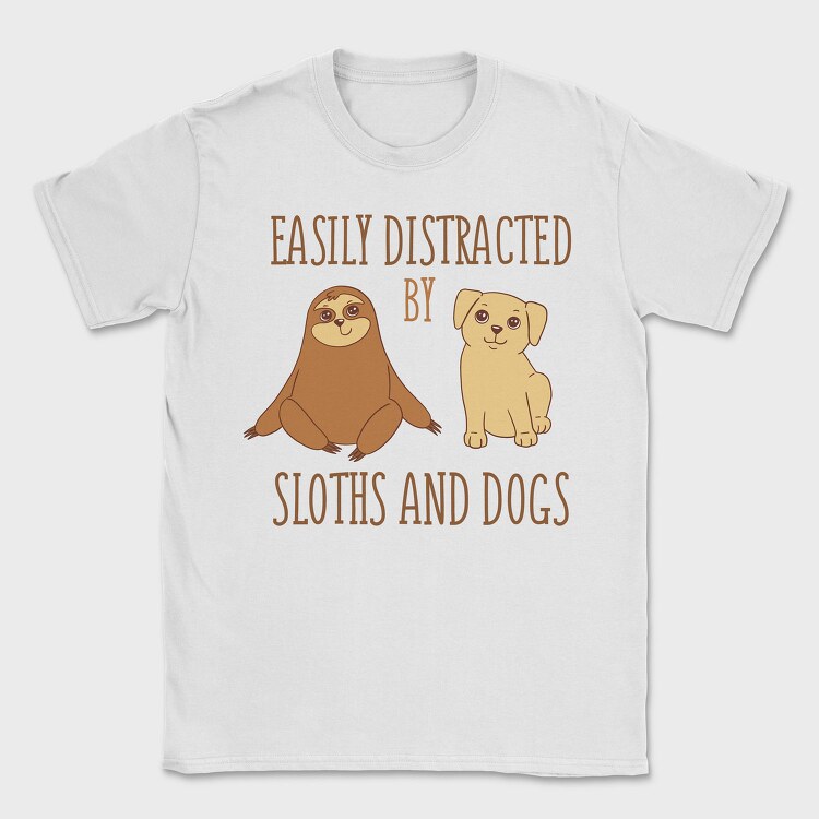 Distracted Sloths And Dogs, Tricou Barbati (Unisex)
