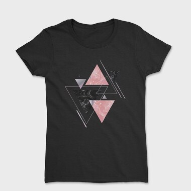 Triangles Geometric Throw Pillow Abstract 01, Tricou Femei
