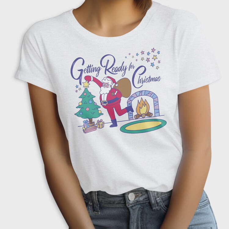 Santa Getting Ready for Christmas, Tricou Femei