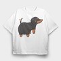 Dachshund Dog, Tricou Oversize Barbati (Unisex)