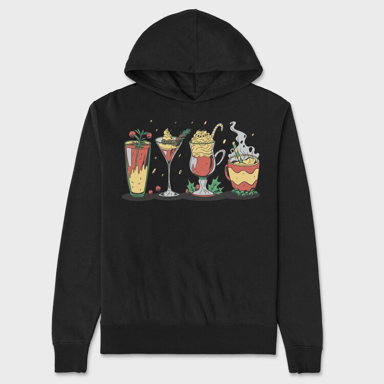 Tropical Drinks And Cocktails Christmas, Hanorac Oversize Barbati (Unisex)