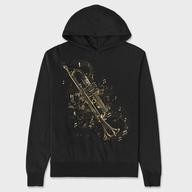 Trumpet Instrument Musical Notes Trompete, Hanorac Oversize Barbati (Unisex)