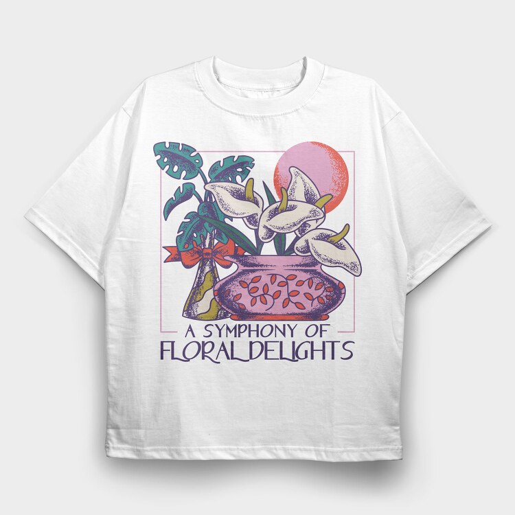 Flower Vase And Plants Tote, Tricou Oversize Barbati (Unisex)