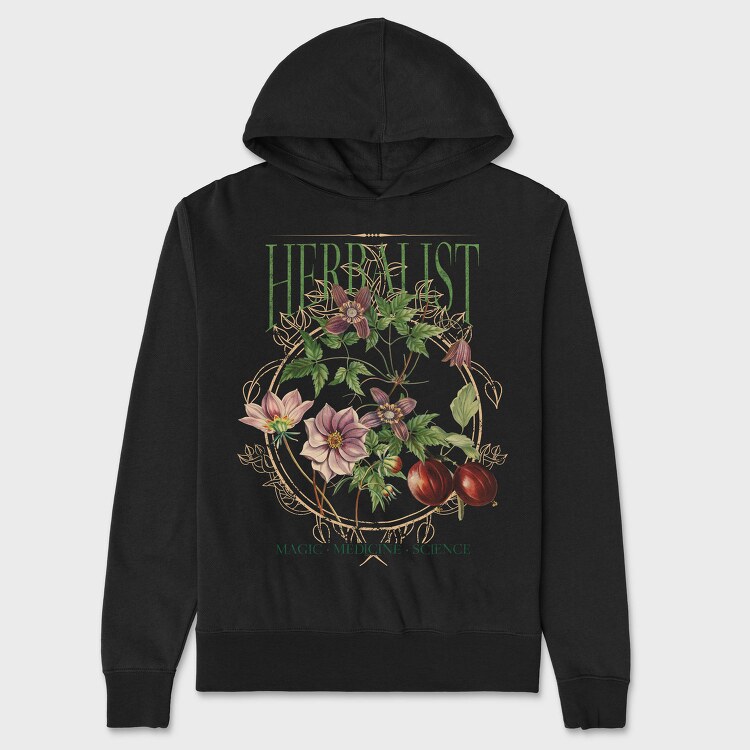 Flowers And Leaves Nature Cottagecore Herbology, Hanorac Oversize Barbati (Unisex)