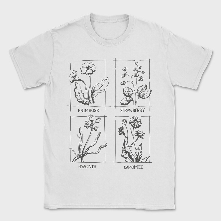 Flowers Botanical Line Tote, Tricou Barbati (Unisex)