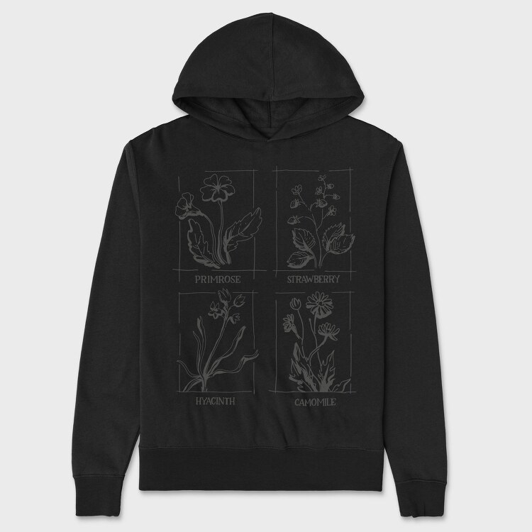 Flowers Botanical Line Tote, Hanorac Oversize Barbati (Unisex)