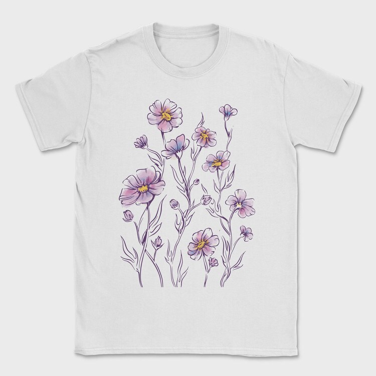 Flowers Watercolor Tote, Tricou Barbati (Unisex)