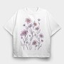 Flowers Watercolor Tote, Tricou Oversize Barbati (Unisex)