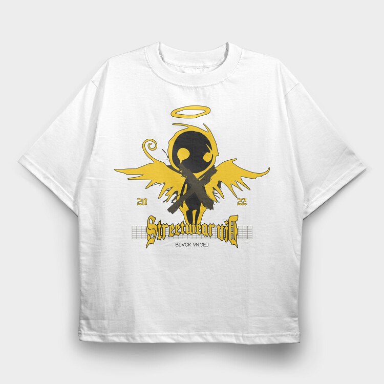 Black Angel 1, Tricou Oversize Barbati (Unisex)