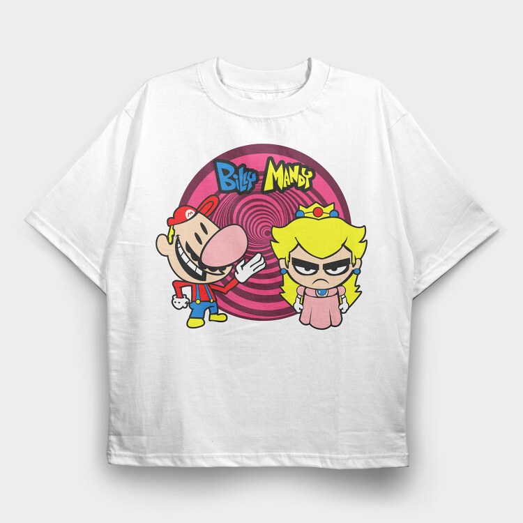 Billy and Mandy Mario, Tricou Oversize Barbati (Unisex)