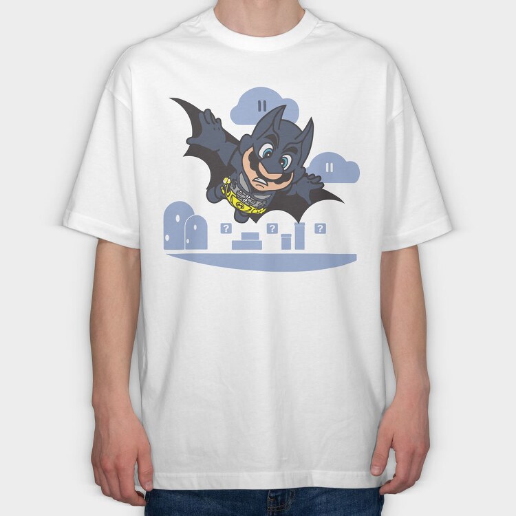 Batman Mario, Tricou Oversize Barbati (Unisex)