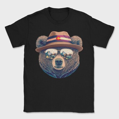 bear face with sunglasses, Tricou Barbati (Unisex)