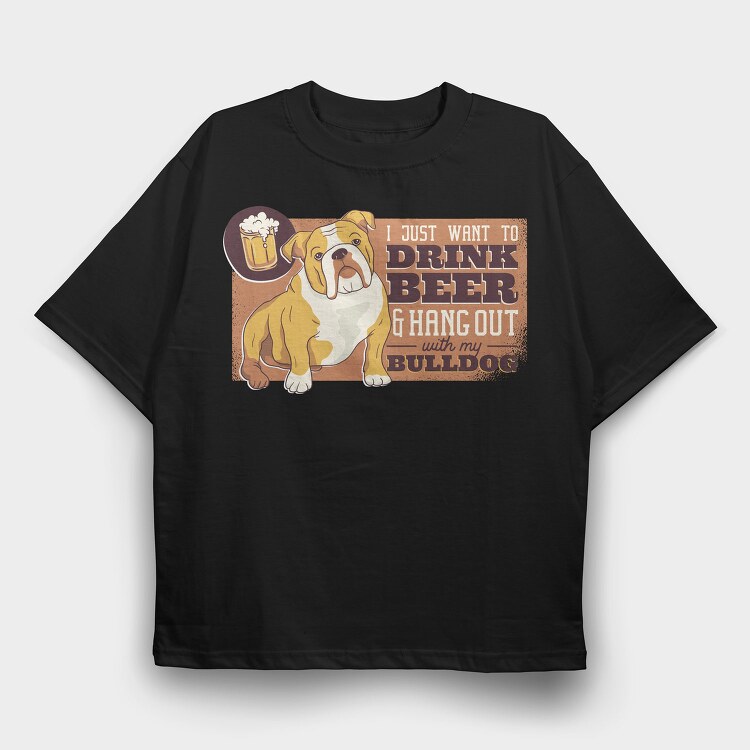 Bulldog Beer, Tricou Oversize Barbati (Unisex)