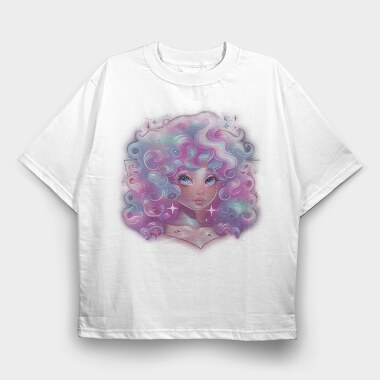 Cosmic Girl Portrait, Tricou Oversize Barbati (Unisex)