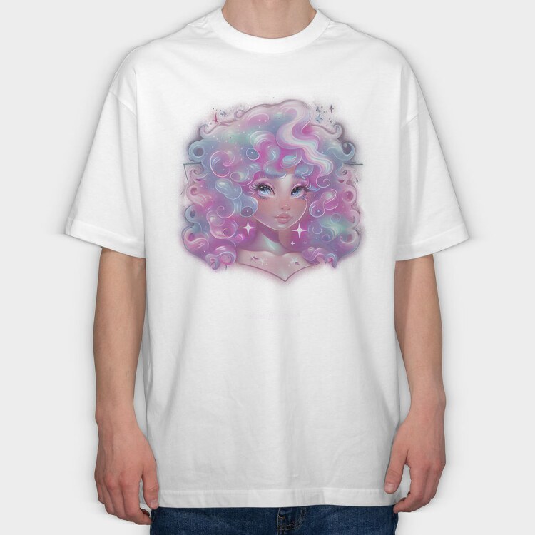 Cosmic Girl Portrait, Tricou Oversize Barbati (Unisex)