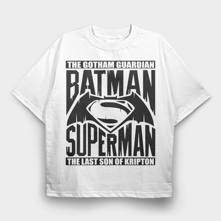 Batman Superman, Tricou Oversize Barbati (Unisex)