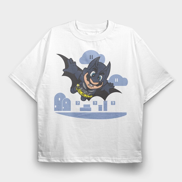 Batman Mario, Tricou Oversize Barbati (Unisex)