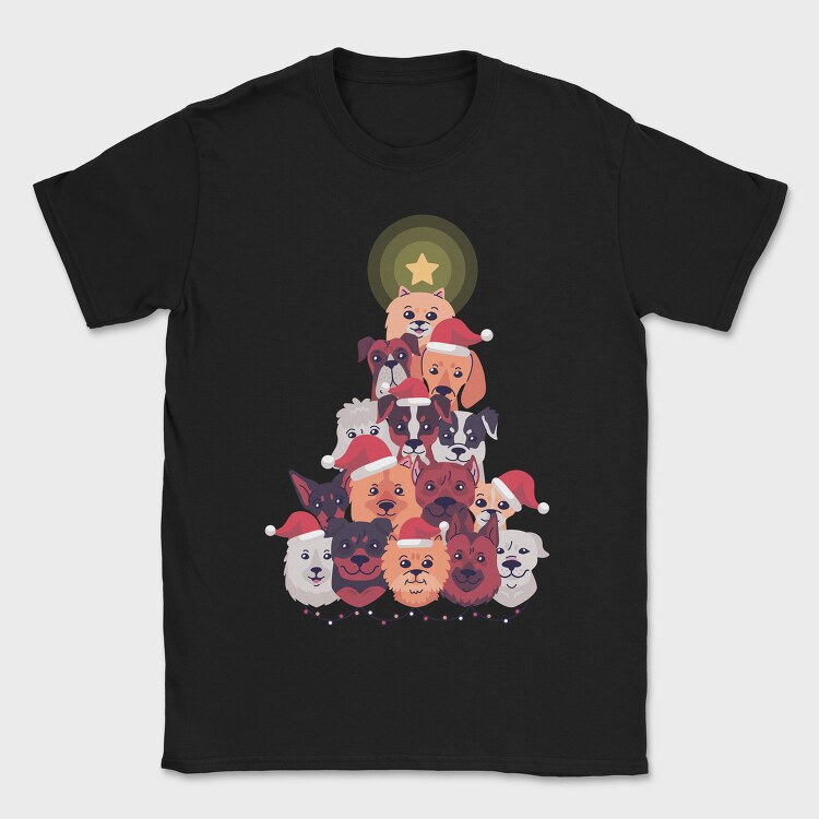 Dog Christmas Tree, Tricou Barbati (Unisex)