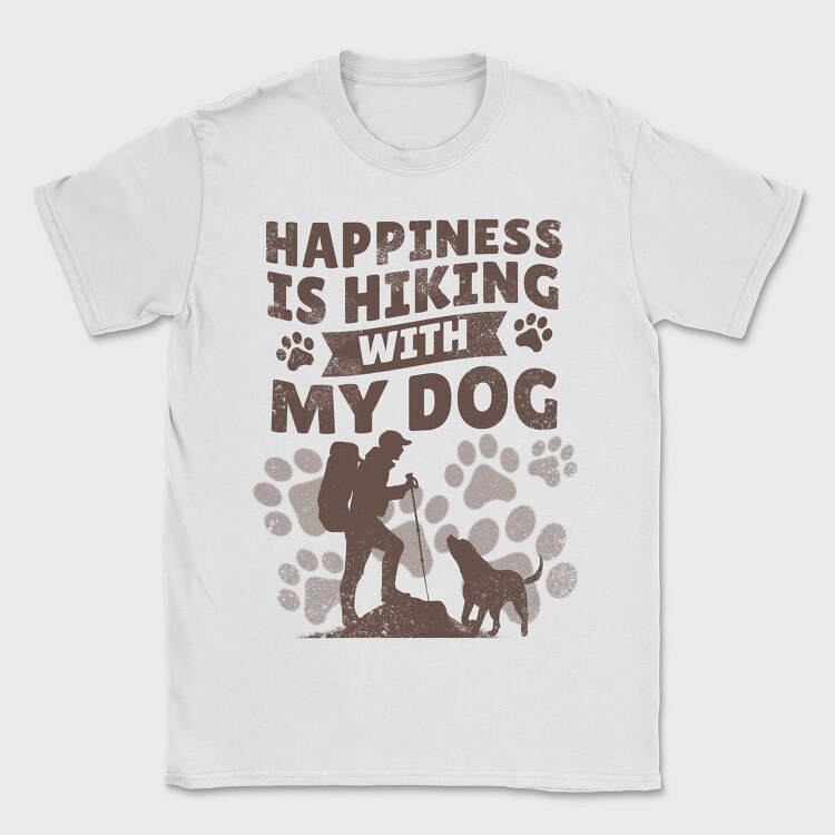 hiking with my dog mono, Tricou Barbati (Unisex)
