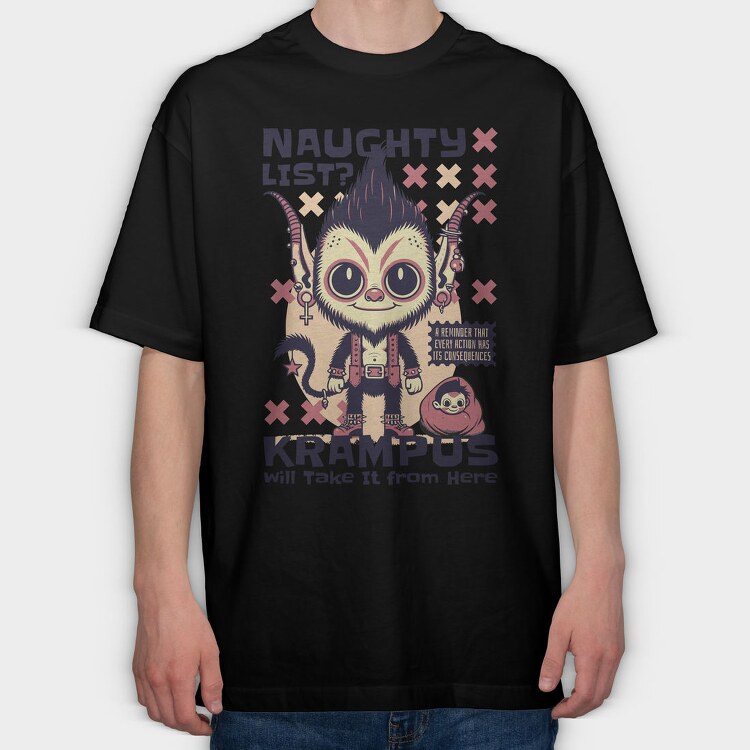 Naughty List, Tricou Oversize Barbati (Unisex)