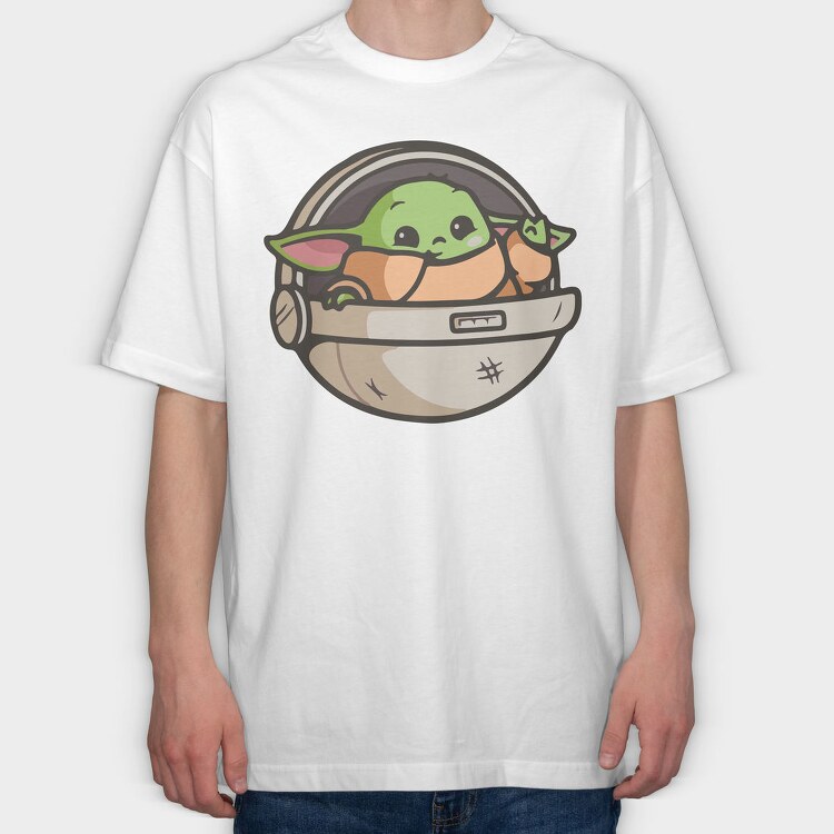 Baby Yoda 7, Tricou Oversize Barbati (Unisex)