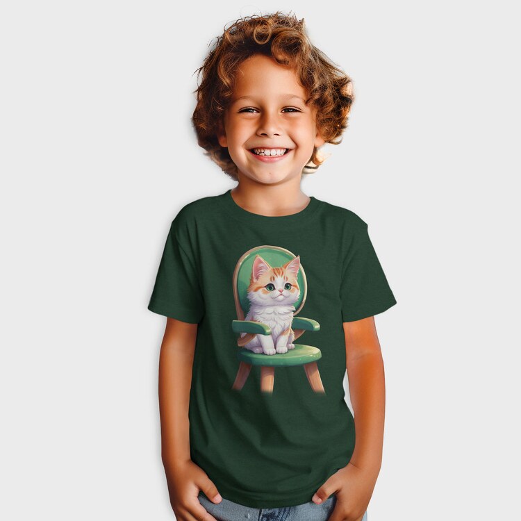 Sitting Cat on Chair, Tricou Copii