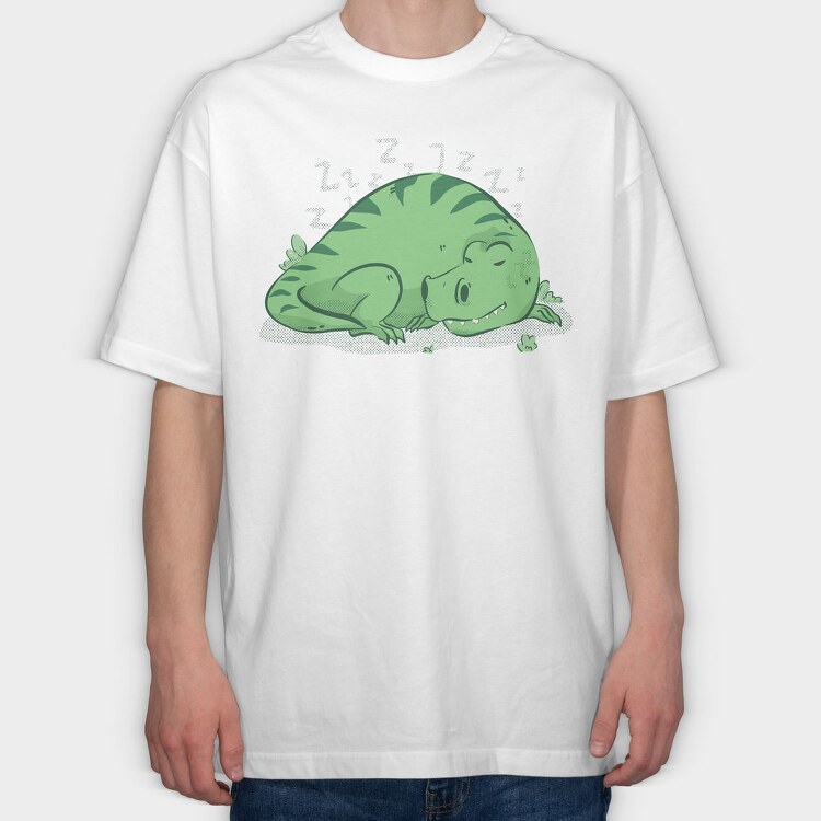 Dinosaur Sleeping T Rex, Tricou Oversize Barbati (Unisex)