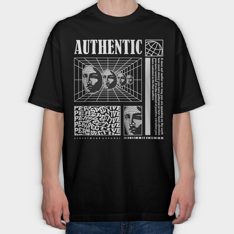 Authentic 2, Tricou Oversize Barbati (Unisex)
