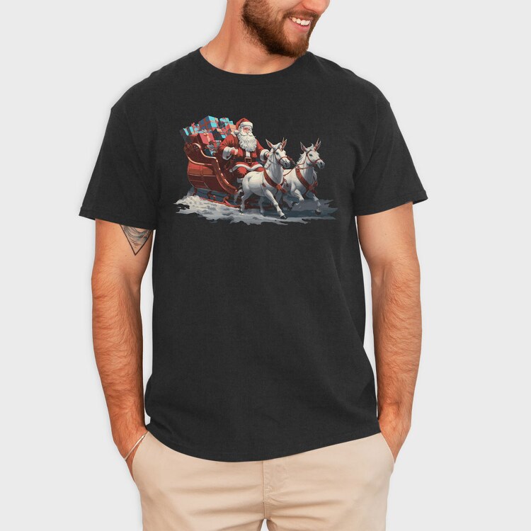 Santaclaus Christmas Sleigh, Tricou Barbati (Unisex)