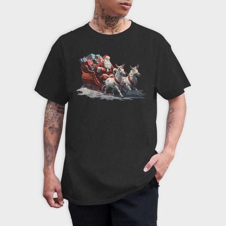 Santaclaus Christmas Sleigh, Tricou Barbati (Unisex)