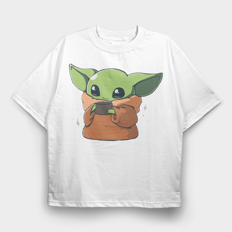 Baby Yoda 8, Tricou Oversize Barbati (Unisex)
