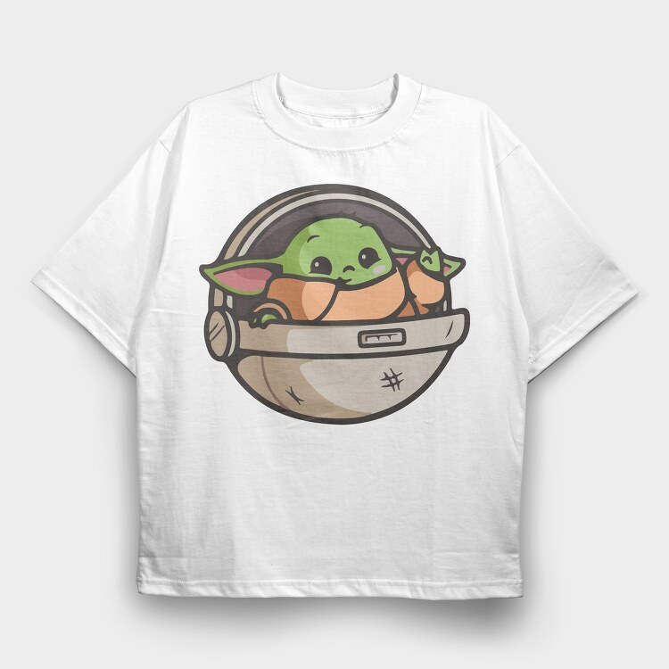 Baby Yoda 7, Tricou Oversize Barbati (Unisex)