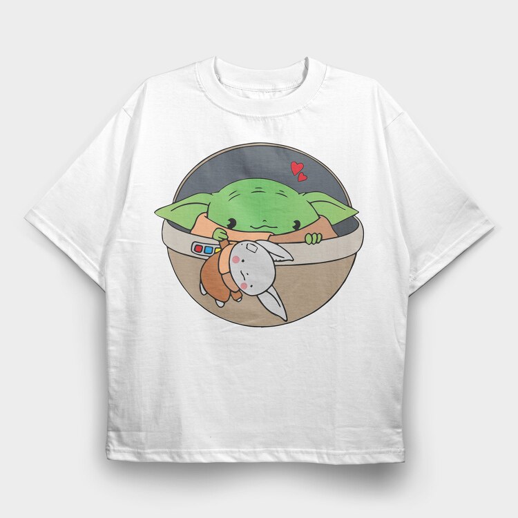 Baby Yoda 21, Tricou Oversize Barbati (Unisex)