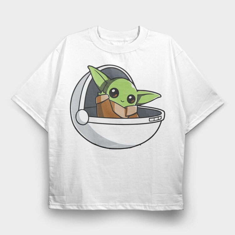 Baby Yoda 2, Tricou Oversize Barbati (Unisex)