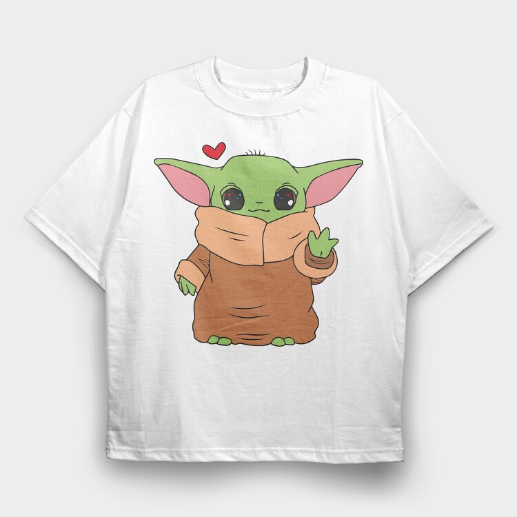 Baby Yoda 18, Tricou Oversize Barbati (Unisex)