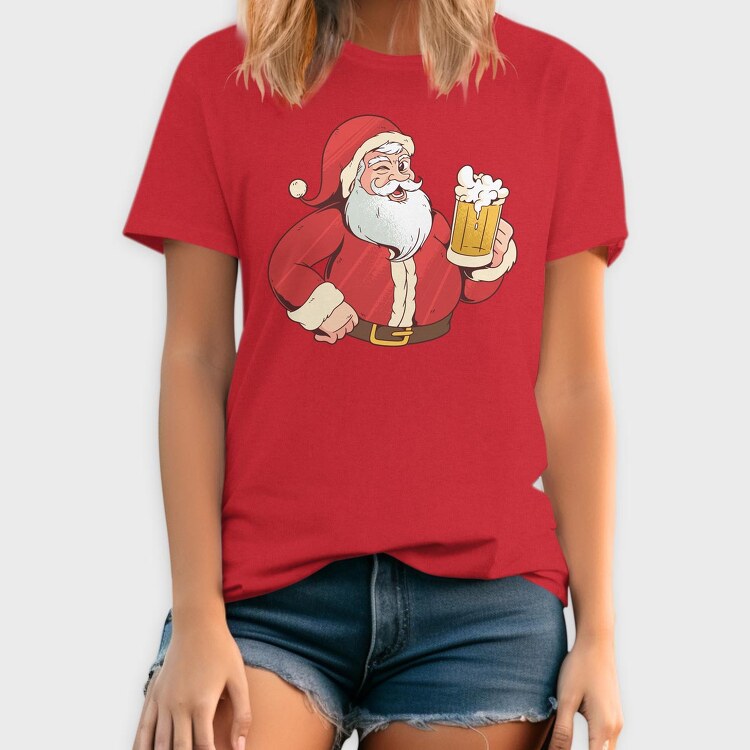 Santa Beer, Tricou Barbati (Unisex)