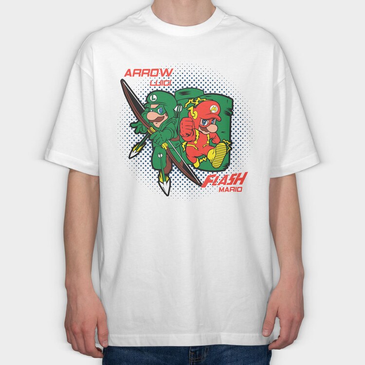 Arrow Luigi Flash Mario, Tricou Oversize Barbati (Unisex)