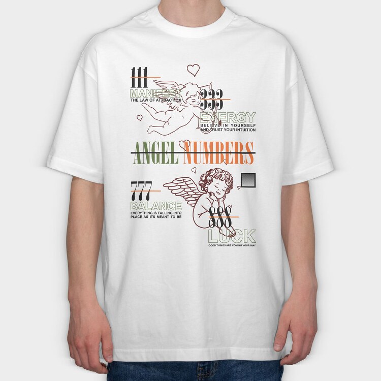 Angel Numbers 1, Tricou Oversize Barbati (Unisex)