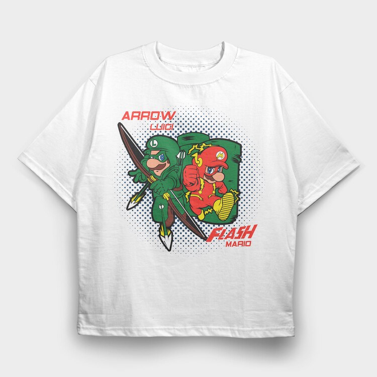 Arrow Luigi Flash Mario, Tricou Oversize Barbati (Unisex)