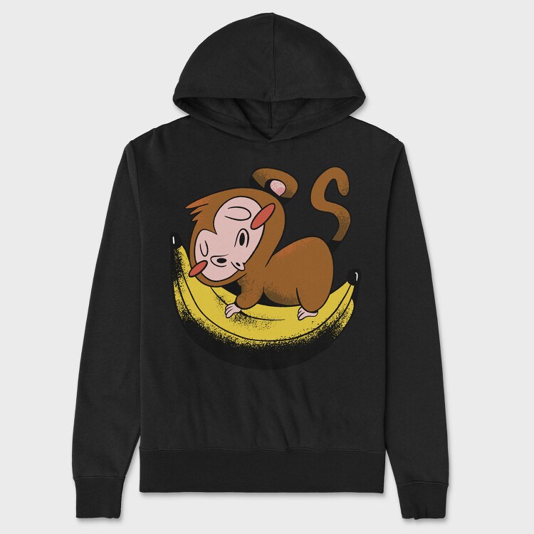 Banana Monkey Ride, Hanorac Oversize Barbati (Unisex)