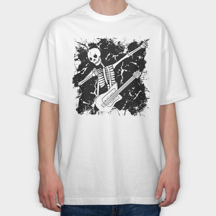 Dabbing Guitarrist Skeleton Dab Skeleton Guitar, Tricou Oversize Barbati (Unisex)