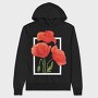 Watercolor Poppies, Hanorac Oversize Barbati (Unisex)