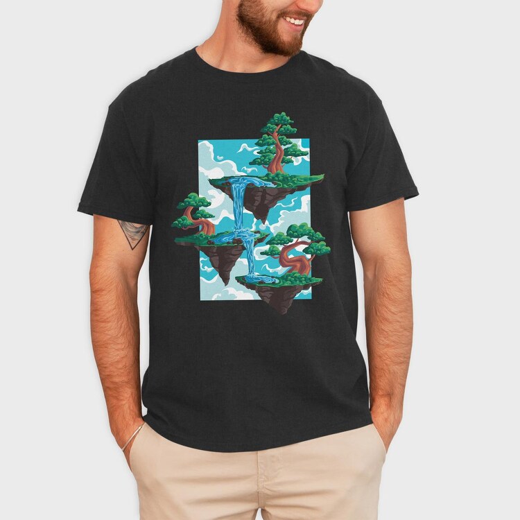 Bonsai Floating Island, Tricou Barbati (Unisex)