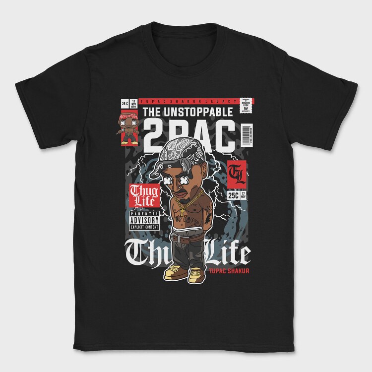 Tupac Legacy Streetwear, Tricou Barbati (Unisex)