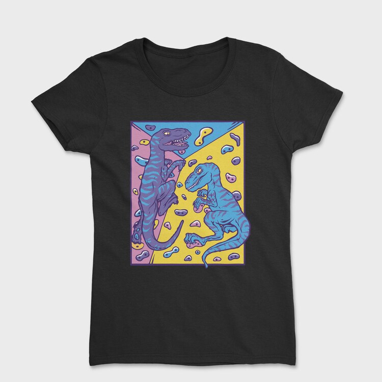 Dinosaurs Indoor Rock Climbing Velociraptor, Tricou Femei