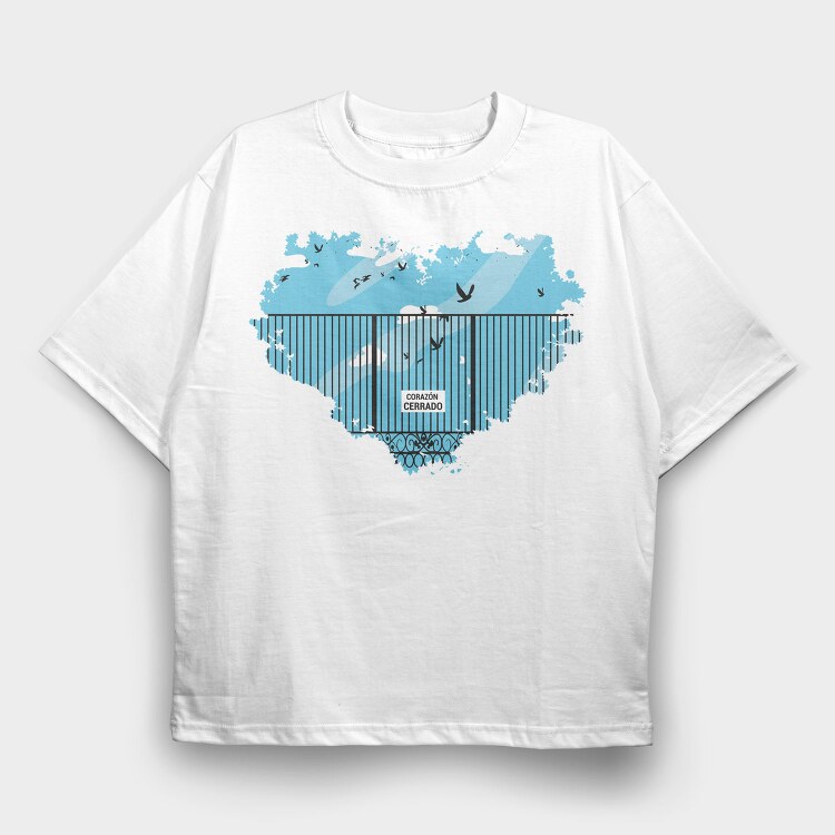 Caged Heart Freedom, Tricou Oversize Barbati (Unisex)