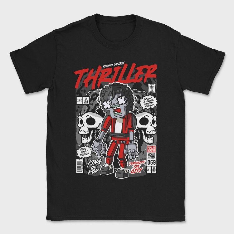 Thriller Robot Skull, Tricou Barbati (Unisex)