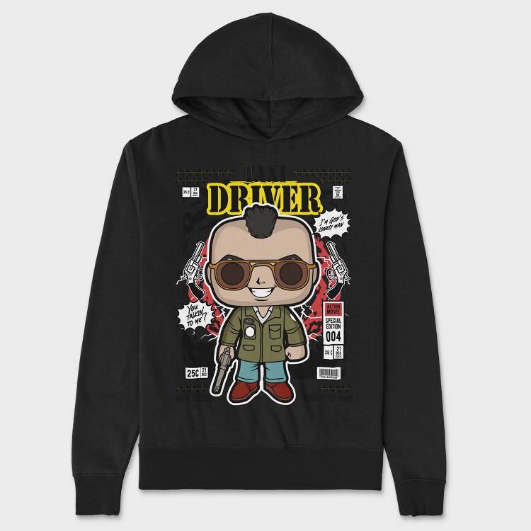 Taxi Driver Pop Art, Hanorac Oversize Barbati (Unisex)